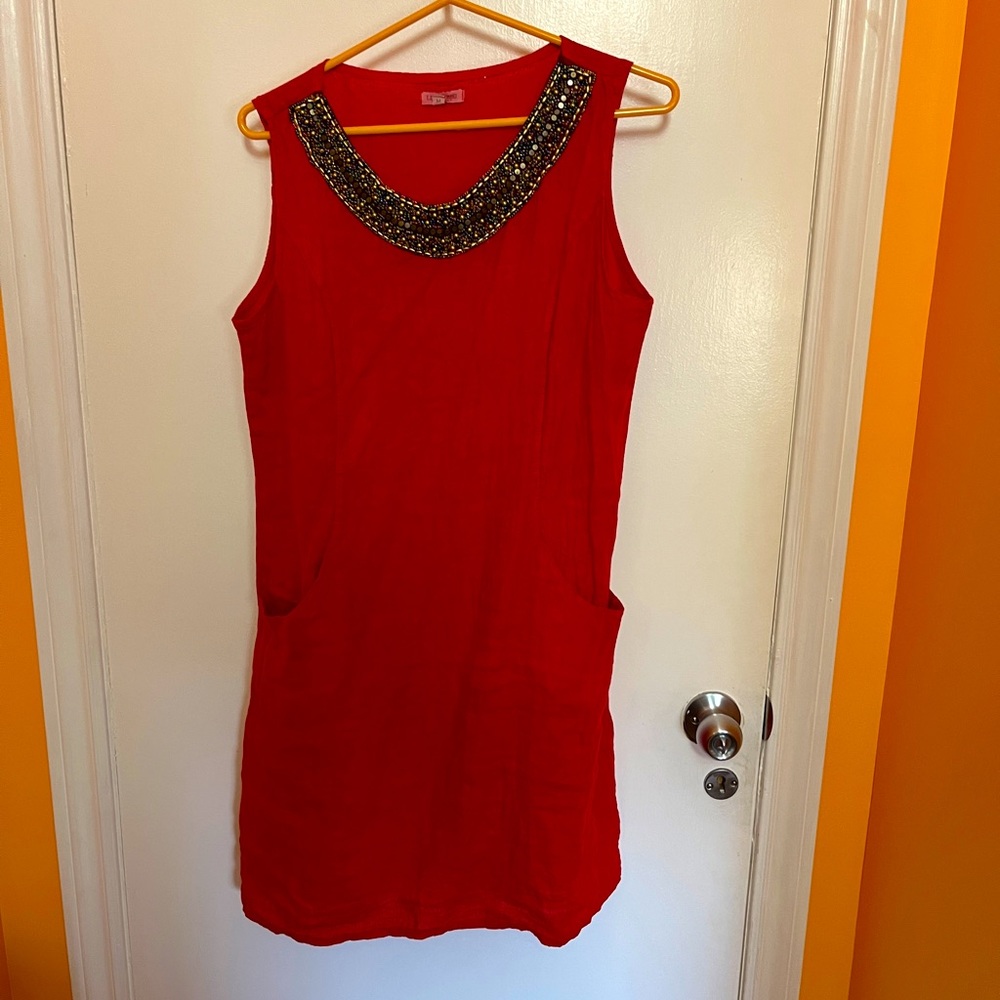 Lina Tomei Linen Shift Dress - Medium